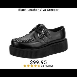 Black Leather Viva Creepers by TUK